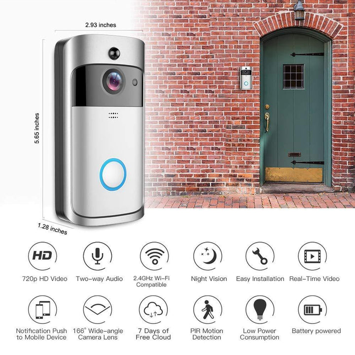 720P HD Night Vision Trådløs Home Security Video Dørklokke Alarm Smart WIFI Trådløs Tovejs intercom dørklokke med responser