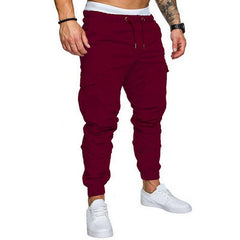 Casual Men Pants Hip Hop Joggers Pants Male Trouser Men Solid Multi-pocket Pants Sweatpants