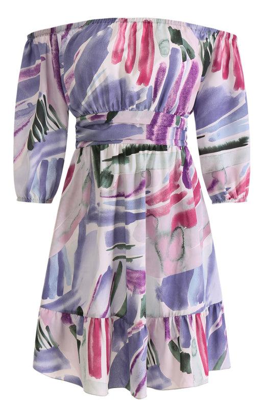 Dames lente/zomer wikkeljurk met modeprint