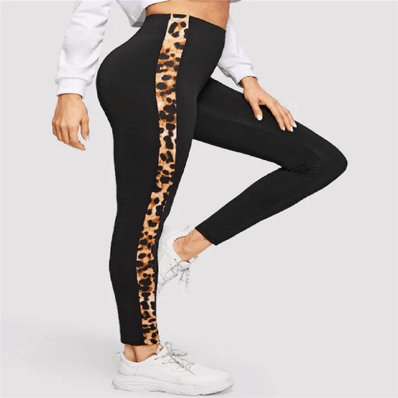 Women Stretch Leggings Sports Running Fitness Pants Elastic Trousers Ladies Sheath Leopard Leggings Clothing
