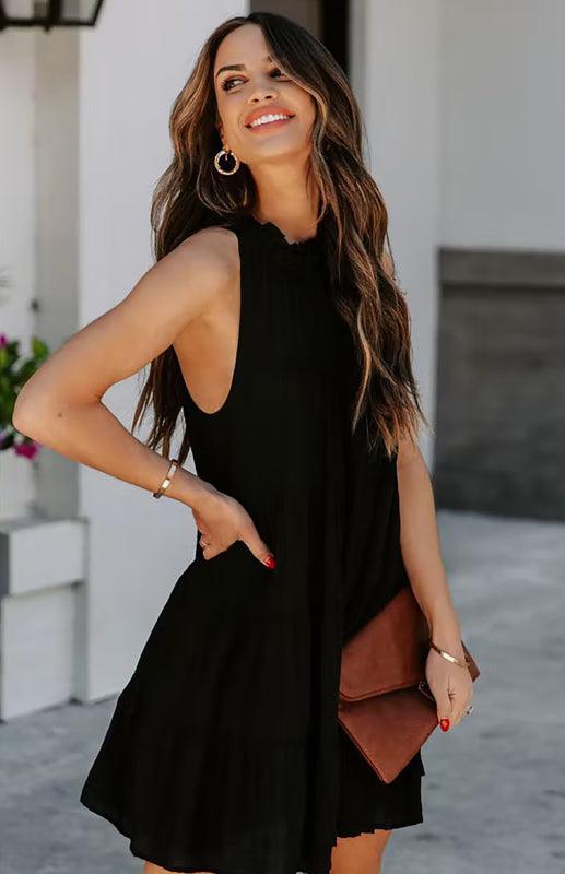 Women's Solid Color Sleeveless Loose Dress