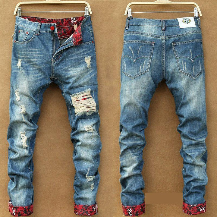 Men's vintage old pleated jeans