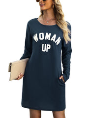 Women's Fashion Trend Casual Waffle Knit Dress