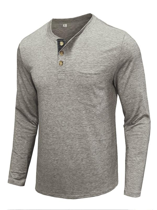Men’s Solid Color Long Sleeve T Shirt