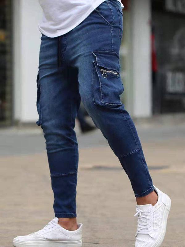 Men's Skinny Fit Cargo Snap Stretch Jeans