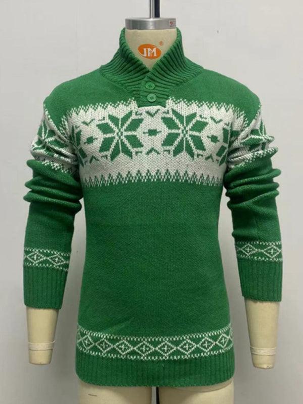 Men's Christmas jacquard sweater pullover