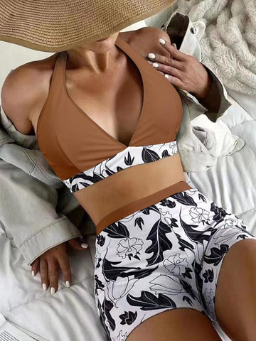 Elegante Femme Printed Bikini Ensemble