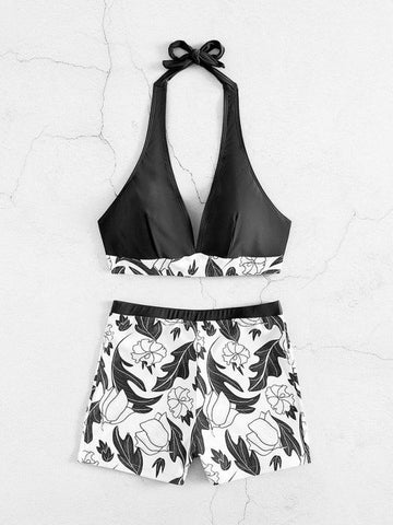 Elegante Femme Printed Bikini Ensemble