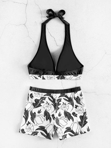 Elegante Femme Printed Bikini Ensemble